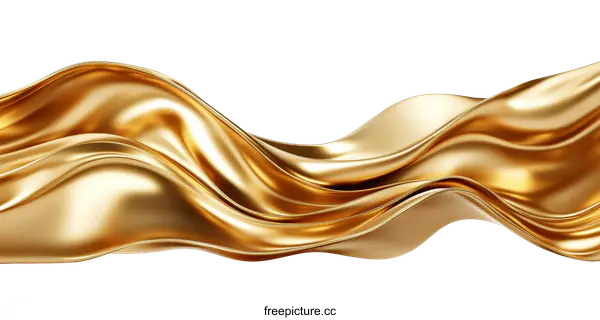 [Transparent Background PNG]Abstract Golden Fabric Flowing Design