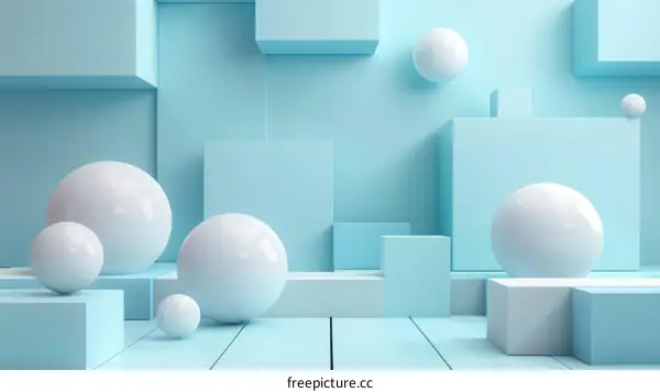 Abstract Geometric Shapes in Soft Pastel Colors