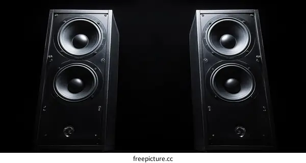 High-Fidelity Audio Subwoofers Close-Up