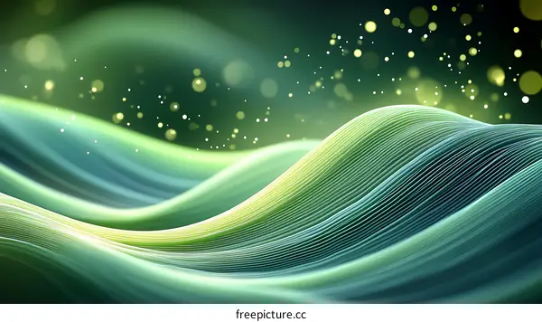 Abstract Green Wave Background Design