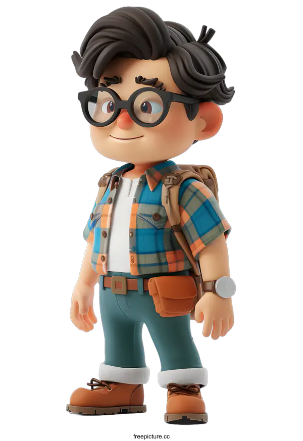 [Transparent Background PNG]Adventurous Boy Ready to Explore