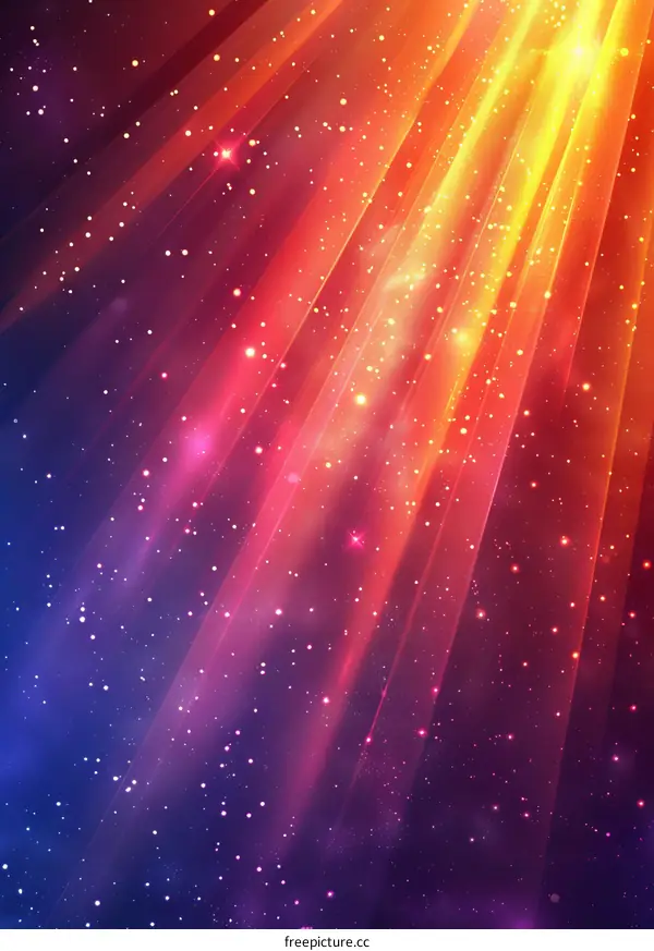 Cosmic Light Rays: A Colorful Symphony