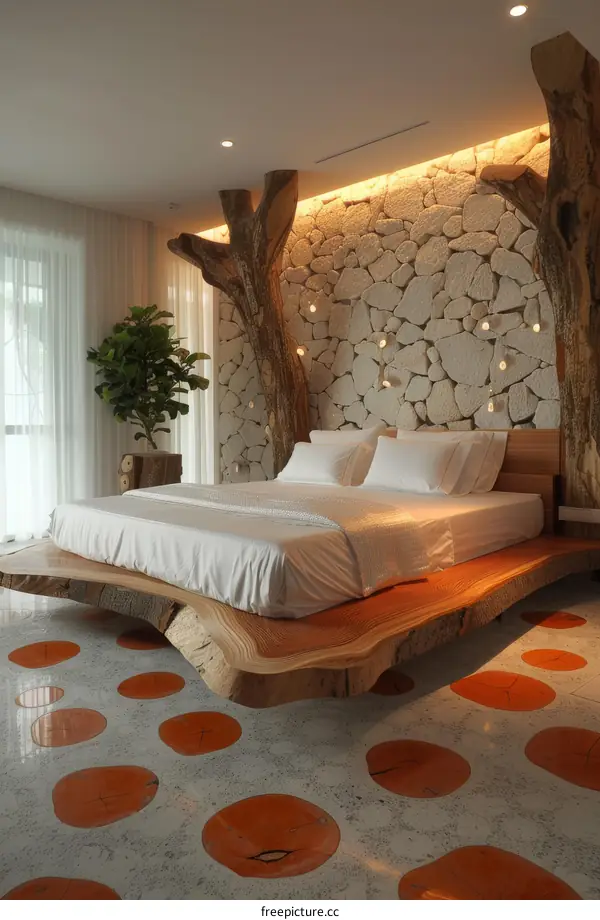 Rustic Modern Tree Bed:  Nature-Inspired Design Statement