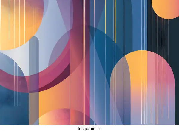 Abstract Geometric Background with Overlapping Circles and Lines