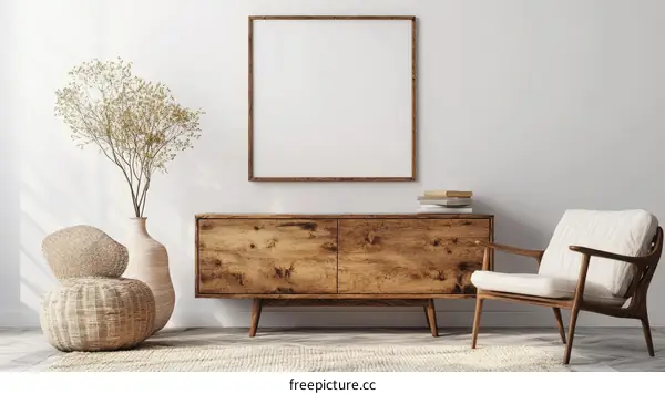 Modern Boho Living Room Mockup