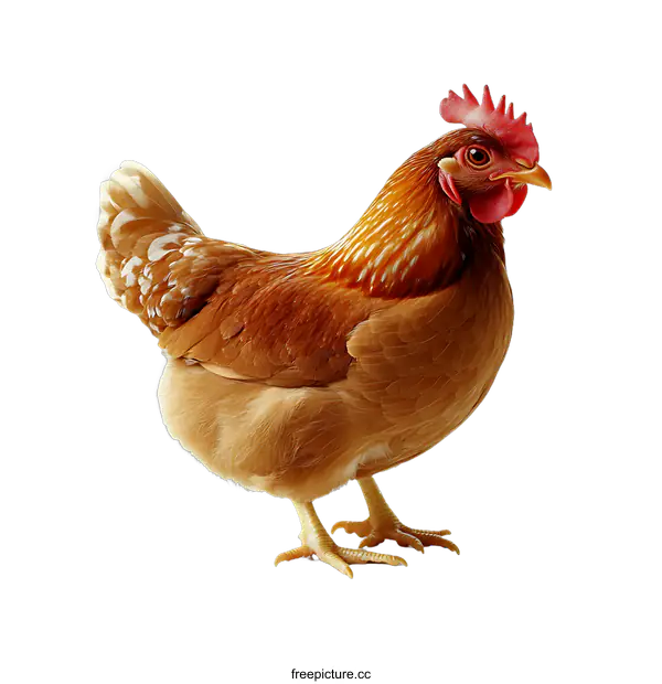 [Transparent Background PNG]Brown Hen Isolated on White Background