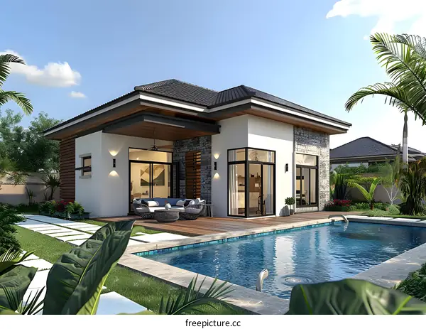Modern Tropical Villa With Pool And Patio