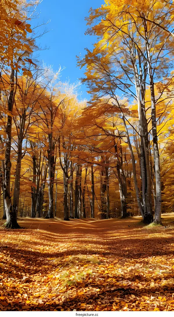 The colorful forest in autumn
