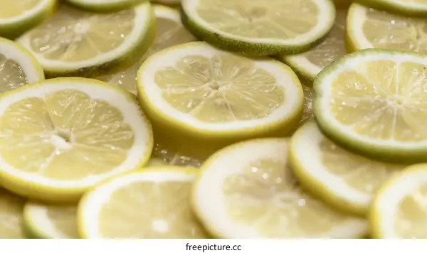 Close-up of sliced lemons and limes