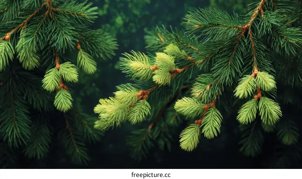 Closeup of Fresh Green Fir Branches