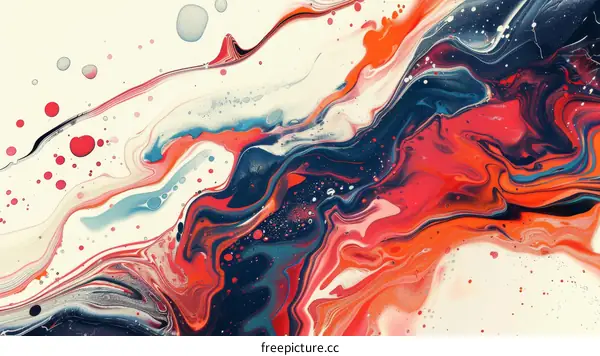 Abstract Painting Flowing Colors