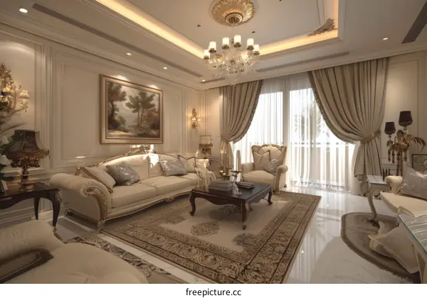 Classic Luxury Living Room Interior Design