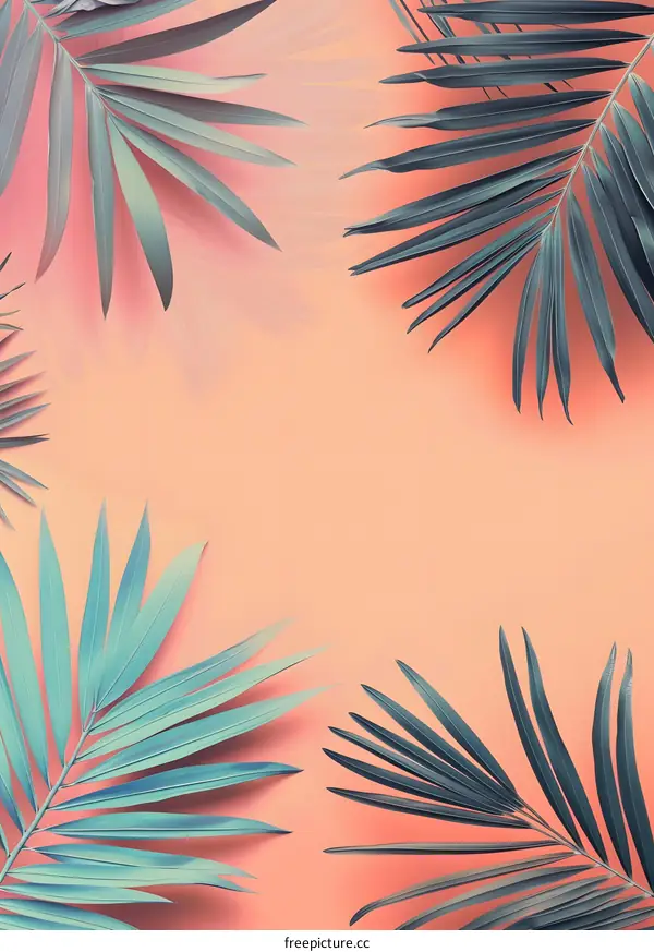 Tropical Palm Leaf Background Minimalist Design