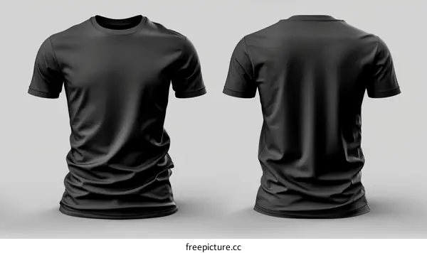 Black t-shirt front and back