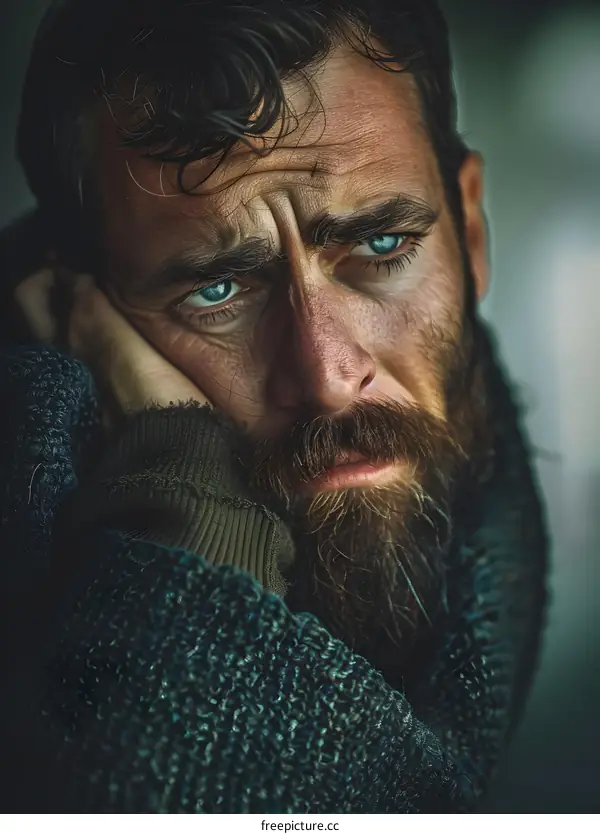 Portrait of a Bearded Man with Blue Eyes