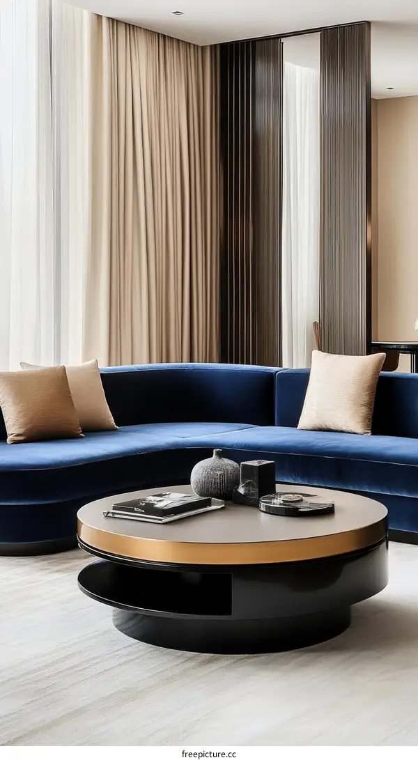 Modern Living Room with a Unique Coffee Table