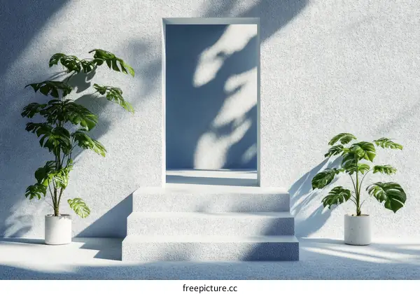 Minimalist Modern Plant Display  Exterior Design