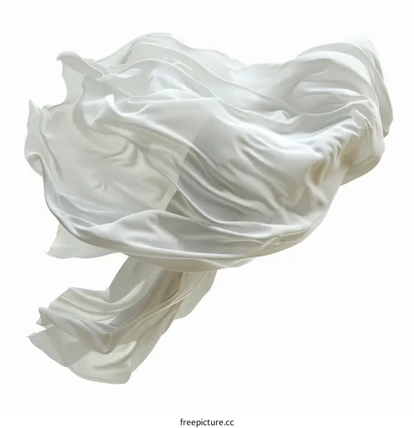 White flowing silk fabric