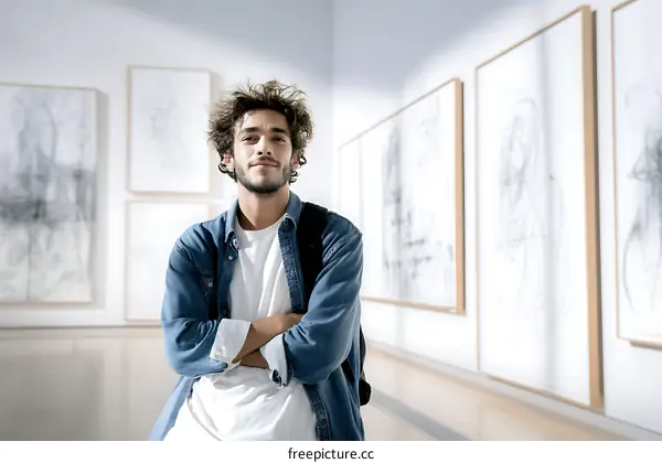 Young Man in an Art Gallery