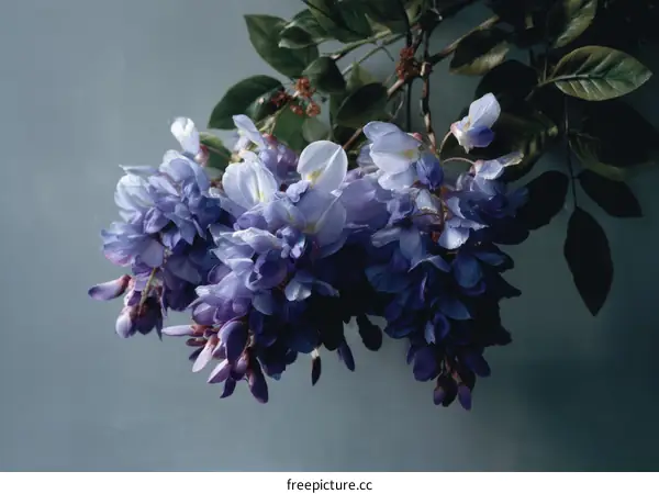 Delicate Purple-Blue Wisteria Blossoms