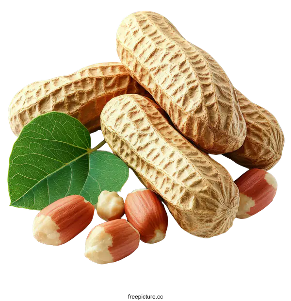 [Transparent Background PNG]Peanuts and Hazelnuts Close-up