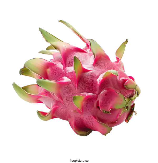 [Transparent Background PNG]Fresh pink dragon fruit on white background