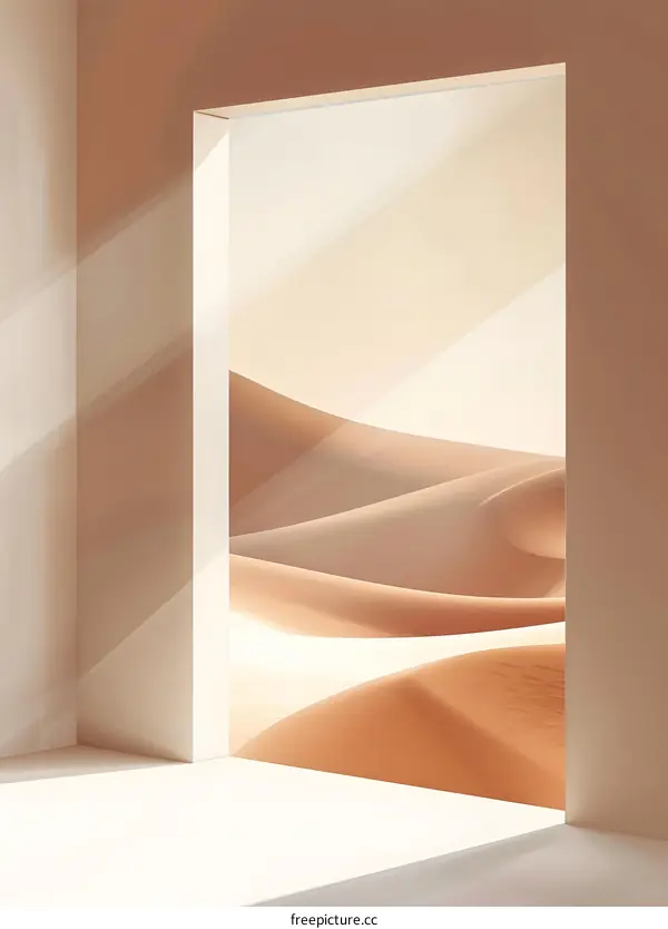 Minimalist Desert Landscape with Window View