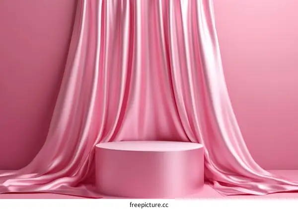 Pink Satin Drape Display Stage