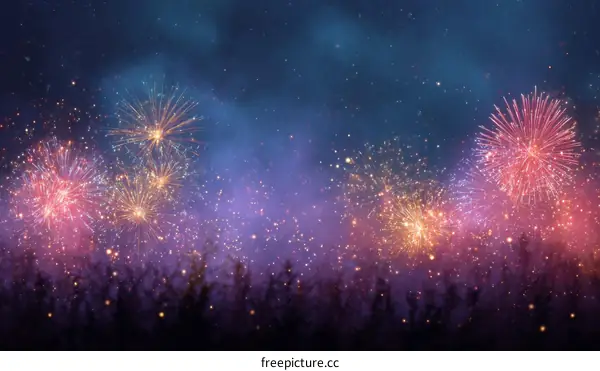 Night Sky Fireworks Display