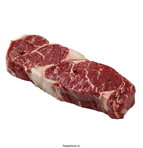 [Transparent Background PNG]Raw Beef Steak with Peppercorns