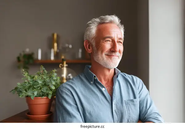 Thoughtful Senior Man Looking Away