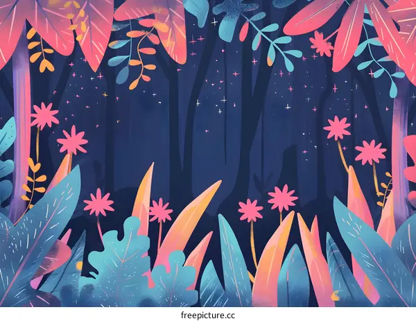 Colorful Abstract Forest Illustration