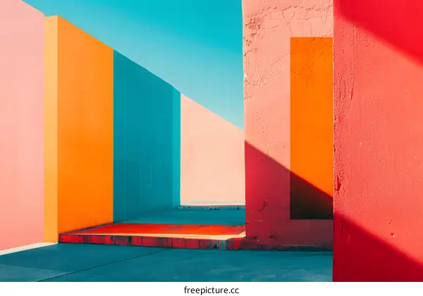 Abstract Minimalist Architecture Design With Vibrant Colors