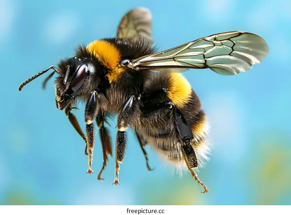 A bee in flight
