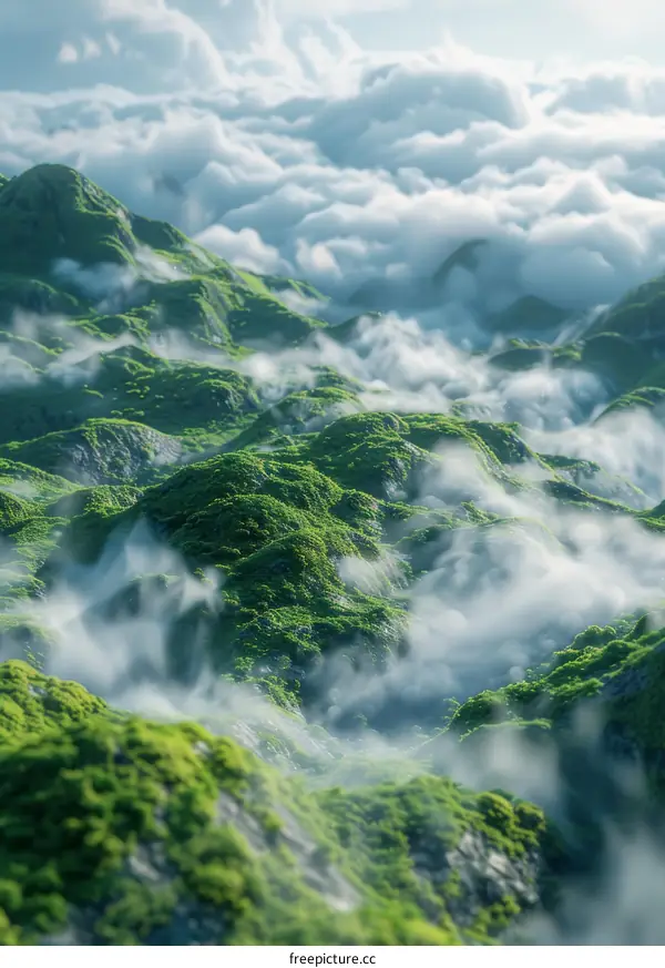 Misty Mountain Landscape Illustration