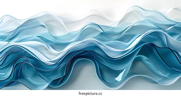 Abstract flowing blue wave background