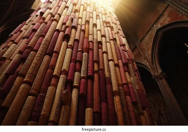 A tower made of corks