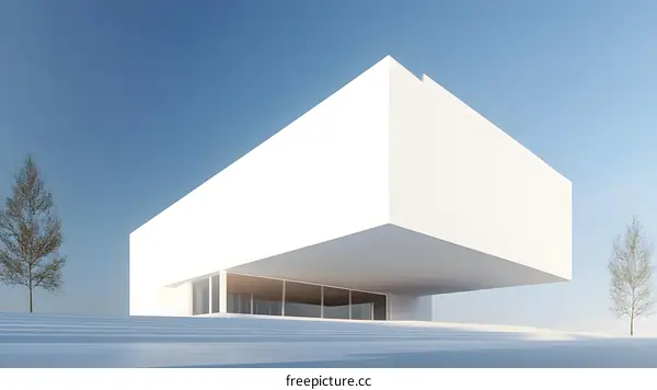 Modern Minimalist White Building Architectural Design