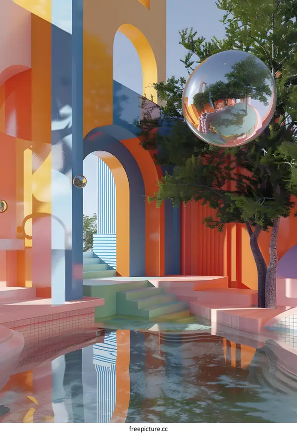 Abstract Geometric Architecture with Pool