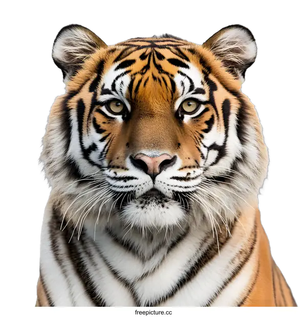 [Transparent Background PNG]Close Up Portrait of a Tiger
