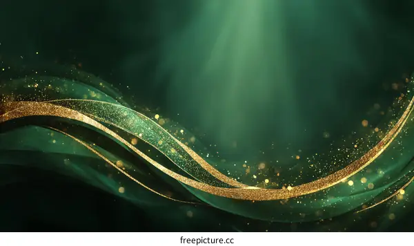 Emerald Green Background with Golden Accents