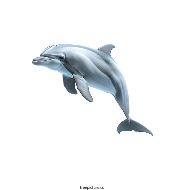 Dolphin leaping on white background