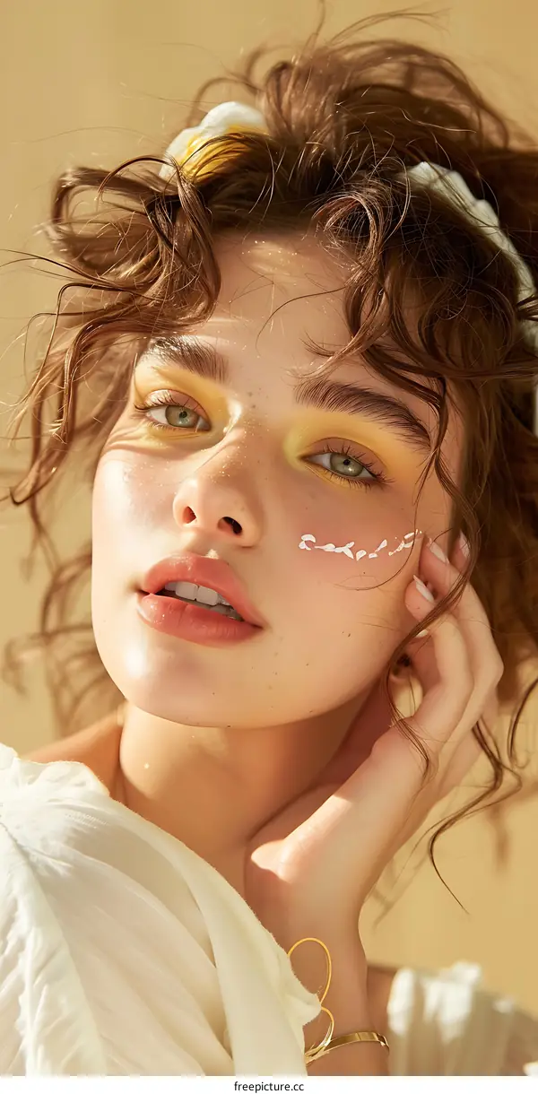 Beautiful Woman with Artistic Makeup