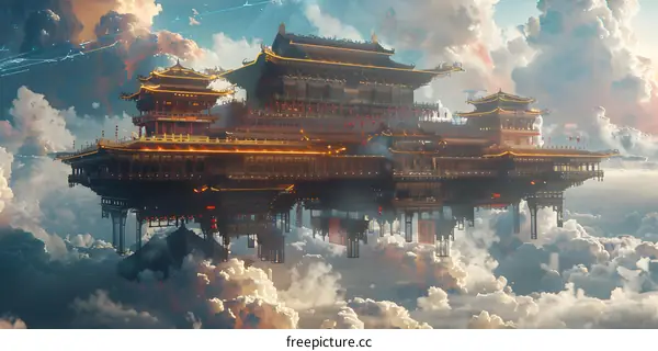Ancient Chinese Palace in the Clouds