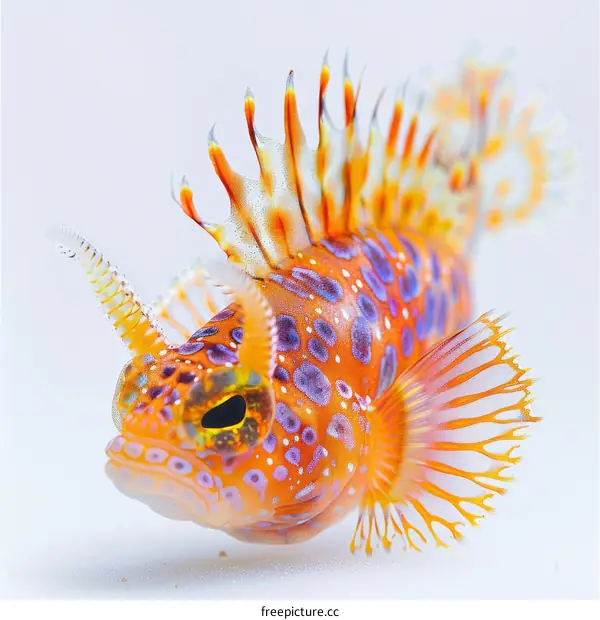 A Psychedelic Fish with Vibrant Hues and Unique Features