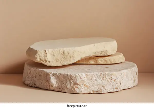 Beige Stone Display Platform for Products