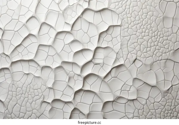 Close-up of a white eggshell-like surface with an irregular pattern of small and large bulges