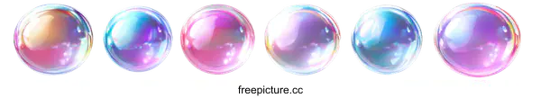 [Transparent Background PNG]Colorful Soap Bubbles