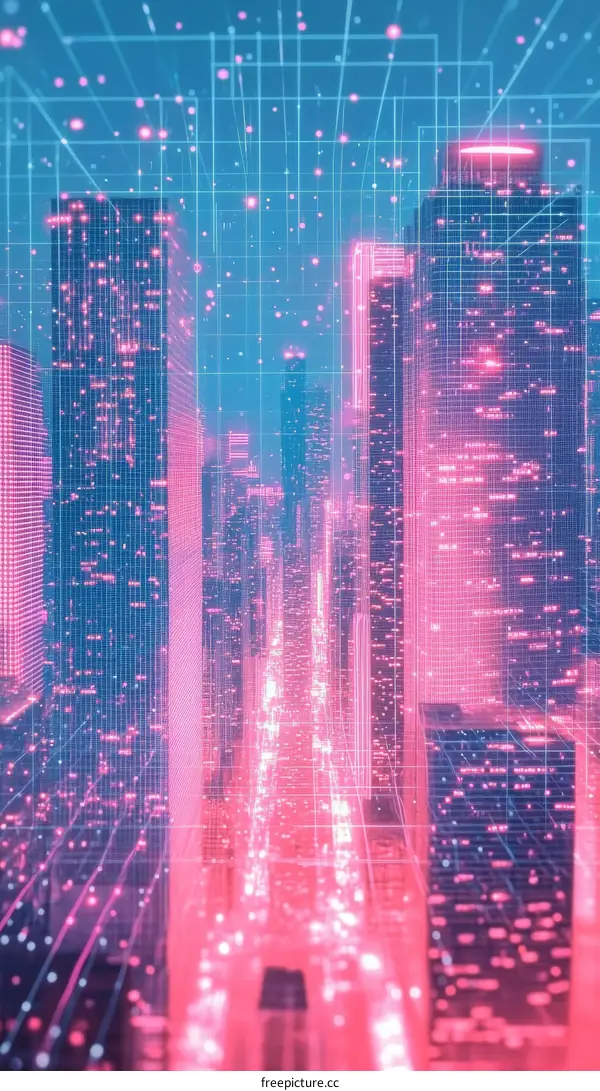 Digital Cityscape Futuristic Skyline