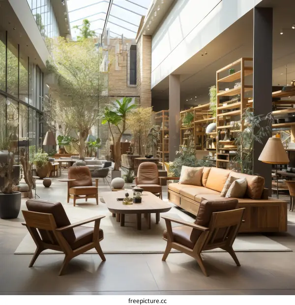 Modern furniture in a bright and airy space